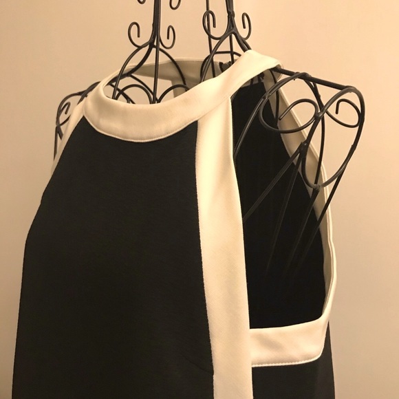 NWOT A-silhouette Elegant Fun sleeveless cocktail Dress in black and white - Picture 6 of 7